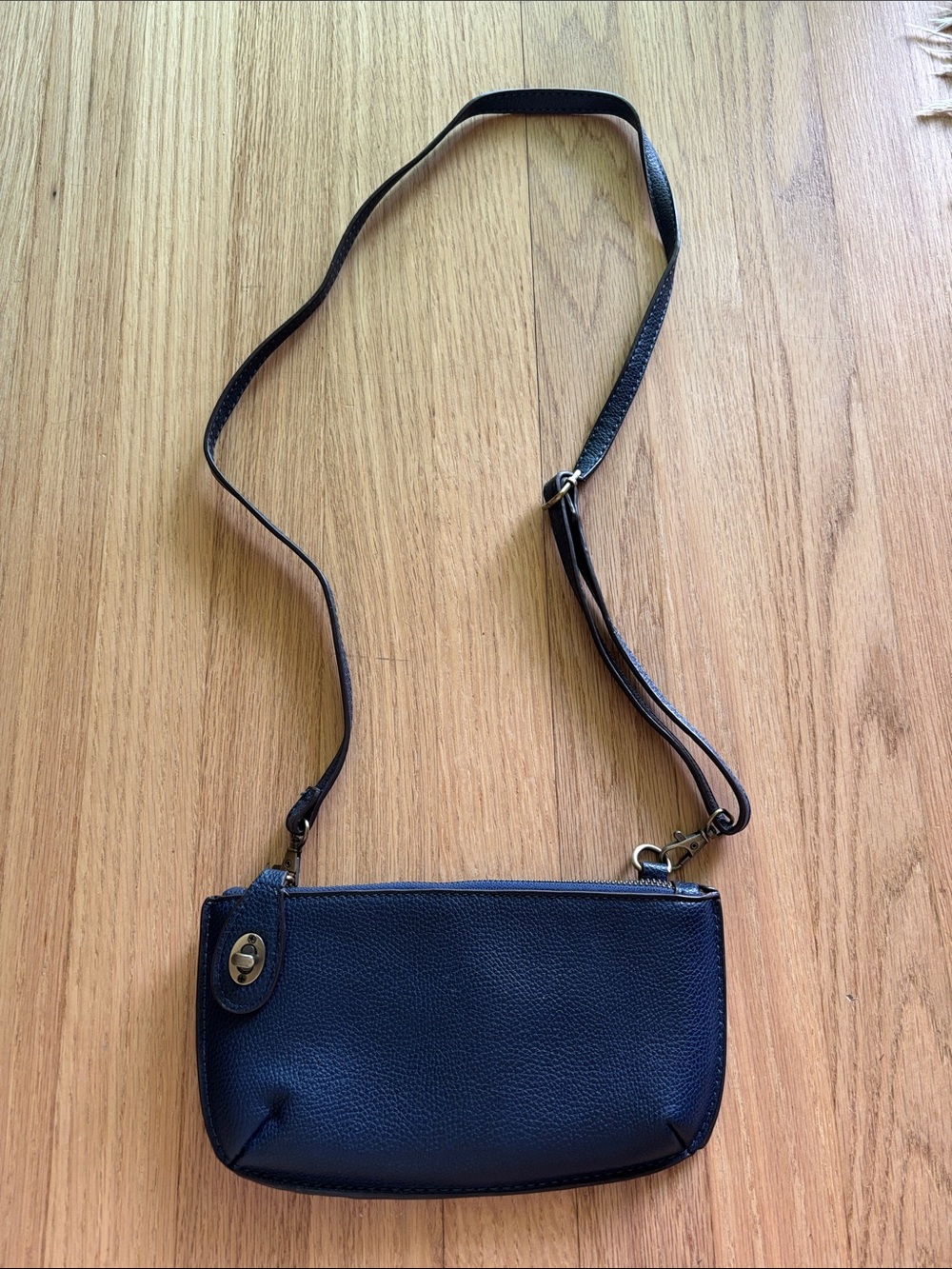 Joy Susan mini Crossbody leather clutch – navy blue